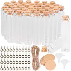 Cieex Glasfläschchen Reagenzglas mit Korken, 40 x 20 ml