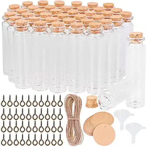 Cieex Glasfläschchen Reagenzglas mit Korken, 40 x 20 ml