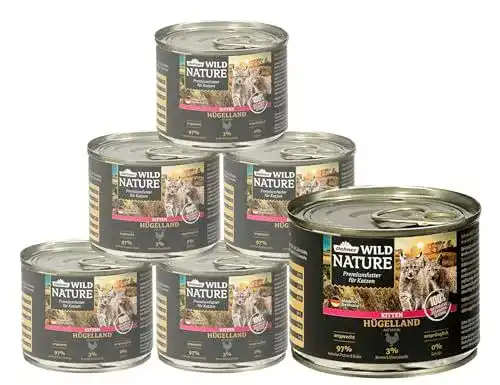 Dehner Wild Nature Katzenfutter für Kitten Hügelland, 6 x 200 g Dose