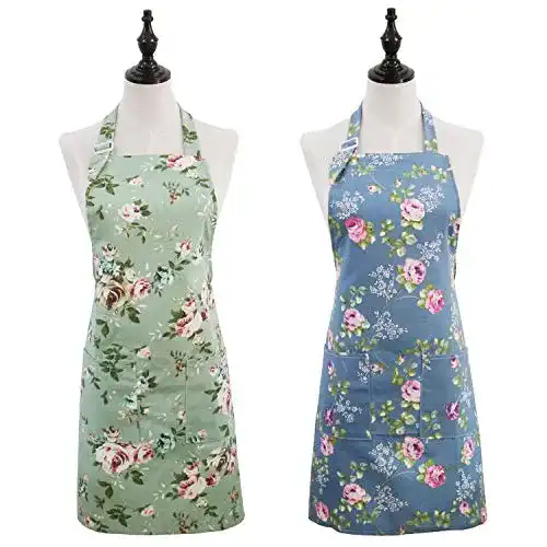 Kochschürzen 2er-Pack mit Blumenmuster für Damen