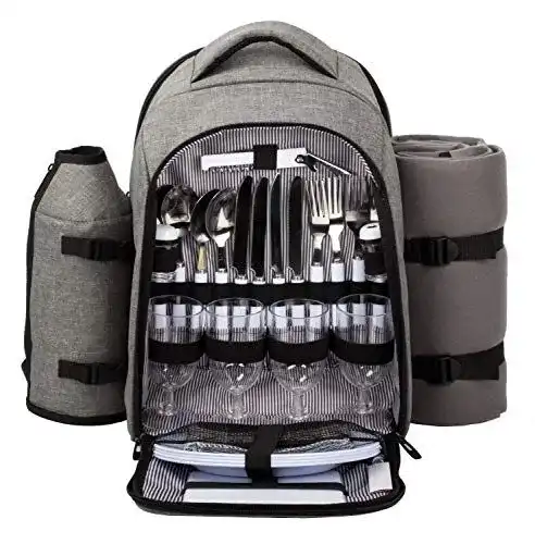 Picknickrucksack Hap Tim für 4 Personen mit Kühlfach und Zubehör