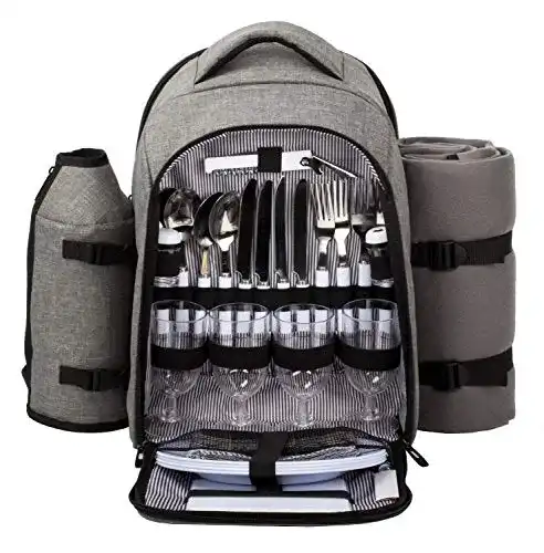Picknickrucksack Hap Tim für 4 Personen mit Kühlfach und Zubehör