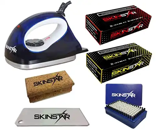 SkinStar Starter Ski Wachs Set inklusive Wachsbügeleisen und Zubehör