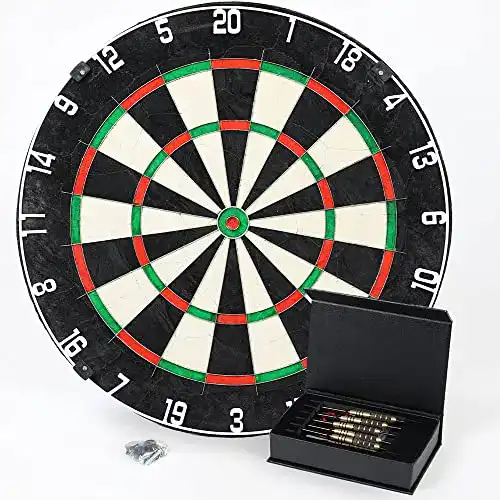 Dartscheibe Set Sportisfaction für Steeldart mit 6 Darts