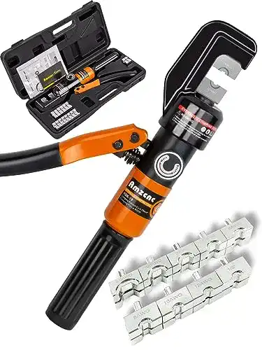 Hydraulische Crimpzange AMZCNC für Kabelschuhe 4-70 mm² mit 9 Einsätzen