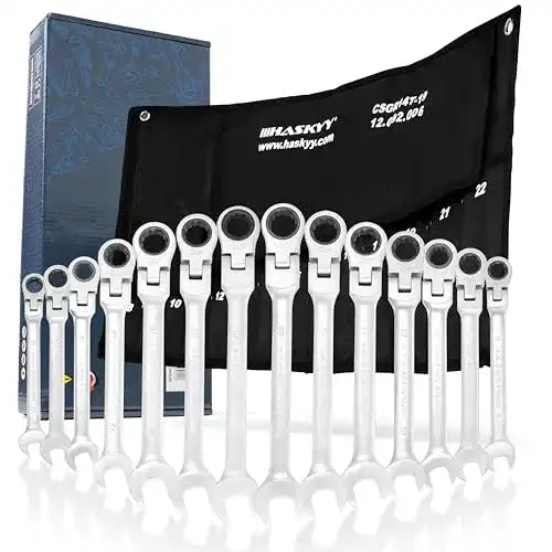 Gelenk-Ratschenschlüssel Set Haskyy 14-tlg. 8-22 mm