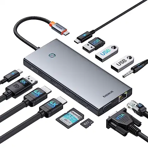 Baseus USB C Docking Station mit 3 Monitoranschlüssen
