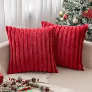 Kissenbezug MIULEE Plüsch 50×50 cm für Weihnachten und Deko