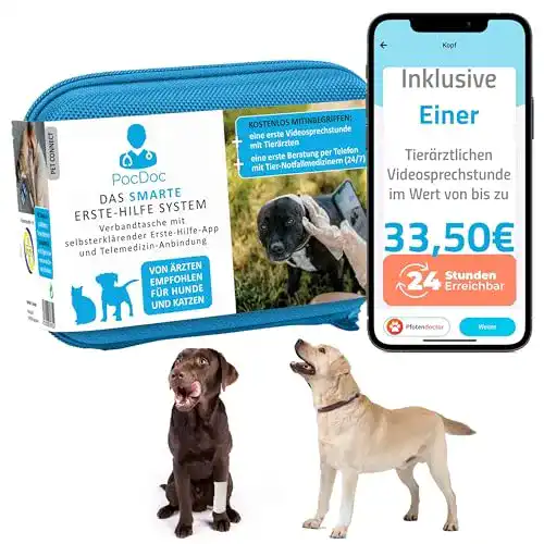 Erste Hilfe Set für Hunde mit Smartphone App und Telemedizin