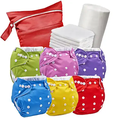 Stoffwindeln Juicy Bumbles Set mit 6 wiederverwendbaren Windeln