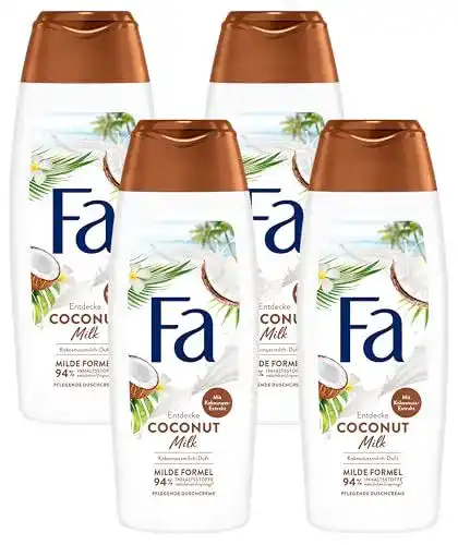 Fa Duschgel für Damen mit Kokosnussmilch, 250 ml (Packung mit 4)