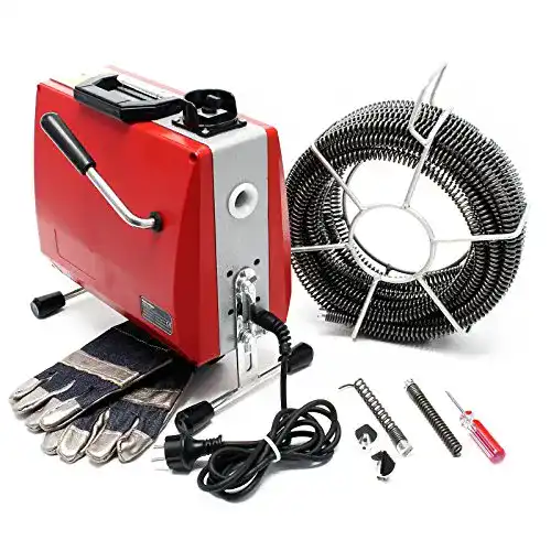 Rohrreinigungsmaschine Wiltec Profi 390W mit 6 Spiralen