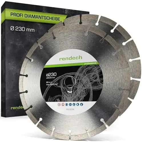 Diamanttrennscheibe 230 mm Rendech 2x Profi für Stein und Beton