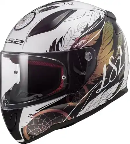 Motorradhelm Damen LS2 Rapid in Boho White Black Pink, Größe S