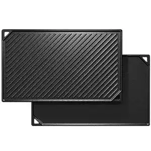 Gusseisen Grillplatte von GFTIME 41,8 x 24 cm für Herd und Grill