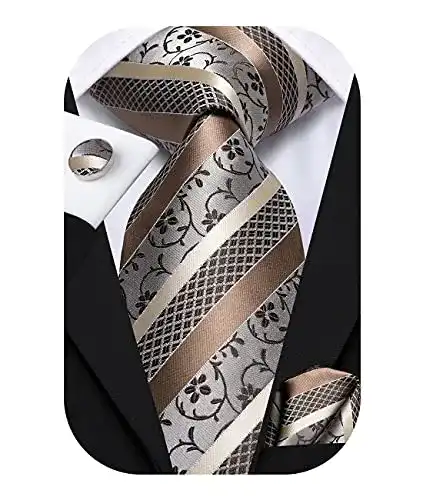 Krawatten Set für Herren in Schwarz mit Paisley, Plaid und Streifen