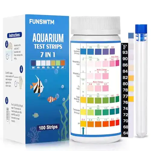 Wasserteststreifen 7-in-1 für Aquarien und Teiche, 100 Stück