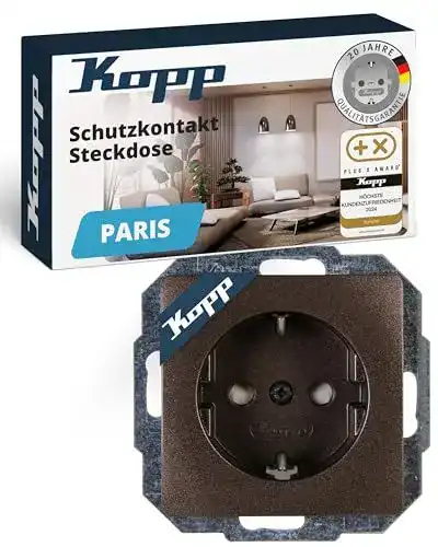Kopp Paris Schutzkontakt-Steckdose 1-fach mit Berührungsschutz