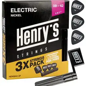 Henry’s Strings 3er-Pack Gitarrensaiten für E-Gitarre