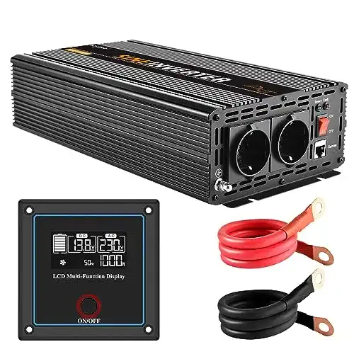 Wechselrichter 2000 W mit Spitzenwert 4000 W für DC 12V auf AC 230V