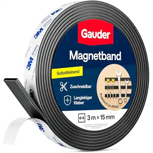 Magnetband Gauder selbstklebend mit 3M Kleber für vielseitige Anwendungen