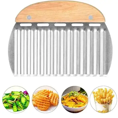 Wellenschneider Rpanle aus Edelstahl für Kartoffeln und Gemüse