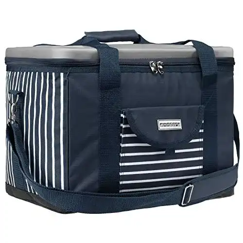 anndora Kühltasche XL in Marineblau und Weiß mit 40 Litern