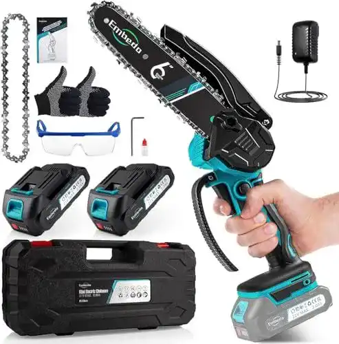 Kettensäge Embedo Mini mit Akku und 6 Zoll Schnittlänge