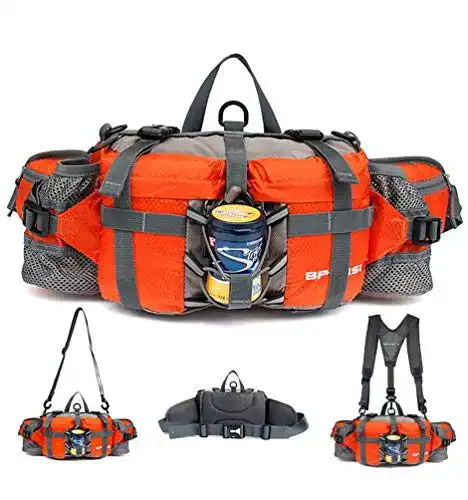 Gürteltasche zum Wandern – Multifunktionale Bauchtasche mit Flaschenhaltern