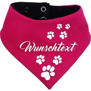 Hundehalstuch beidseitig Multicolor für Hunde mit Wunschtext