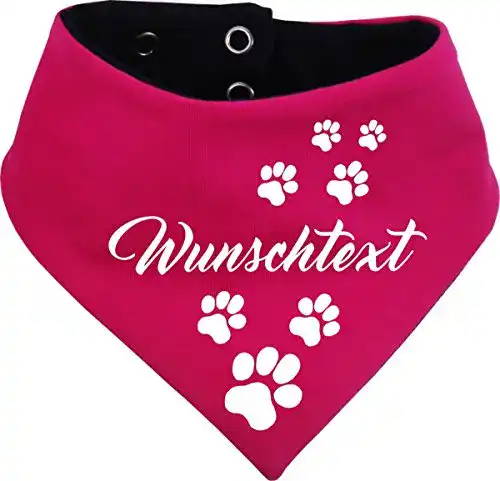 Hundehalstuch beidseitig Multicolor für Hunde mit Wunschtext