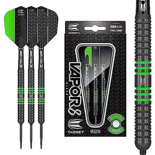 Steeldarts Target Darts Vapor 8 Schwarz Grün 21G Dartpfeile-Set
