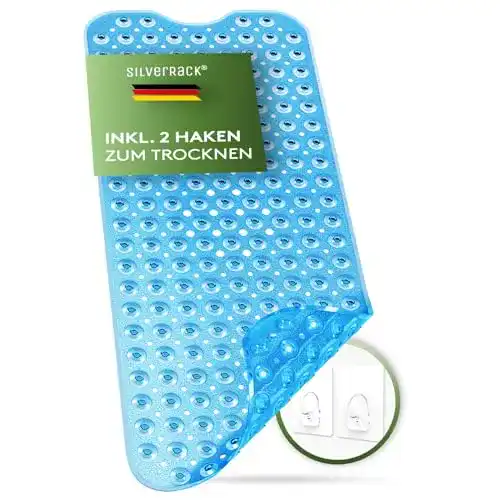 Badewannenmatte SilverRack 100×40 cm Antirutschmatte in Blau