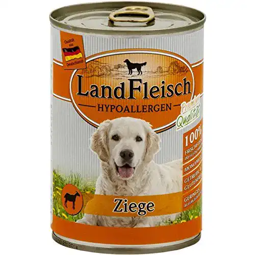 LandFleisch Hundefutter hypoallergen mit Ziege, 12 x 400 g