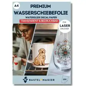 Transferfolie für Laserdrucker – Wasserschiebefolie für Kerzen, Tassen und Glas