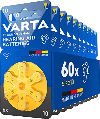 Varta Hörgerätebatterien Typ 10 – 60 Stück im Vorratspack