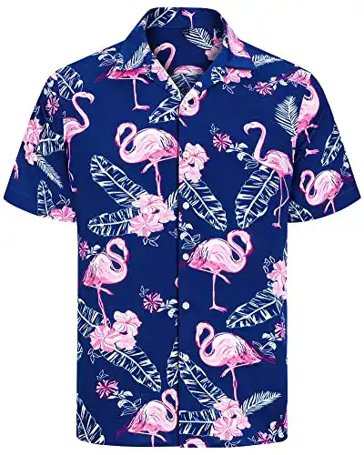Hawaiihemd für Herren von J.VER – Kurzarm Sommerhemd mit Flamingo-Muster