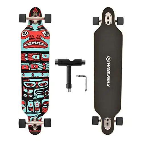 Longboard WIN.MAX Skateboard aus 7-lagigem Ahornholz