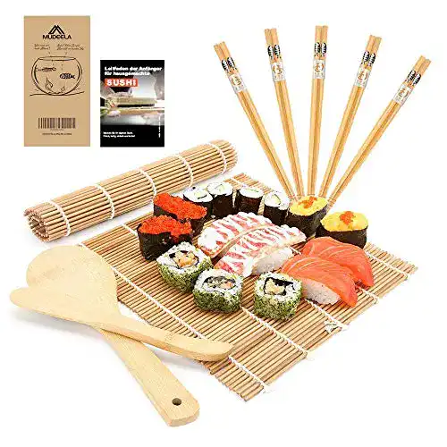 Sushi Set Mudeela mit Bambusmatte und Zubehör