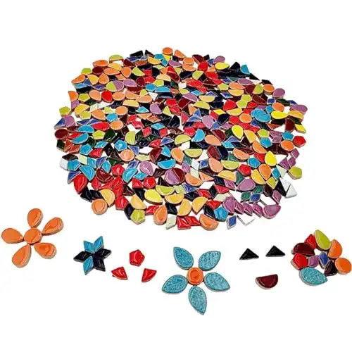 Mosaiksteine Btmiey 500 g Keramik-Mosaikfliesen für DIY Projekte
