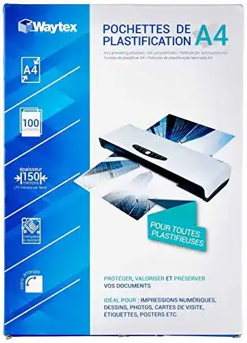 Laminierfolien Waytex 78273, A4, 75 Mikron, transparent, 100 Stück
