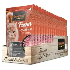 Leonardo Katzenfutter Frischebeutel 16x85g Fasan und Cranberry