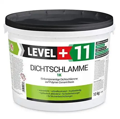 Dichtschlämme 1K 10kg für Abdichtungen von Keller, Fundament und Terrassen
