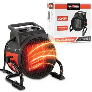 Grafner Keramik Heizlüfter 2000 Watt mit Thermostat und 3 Heizstufen