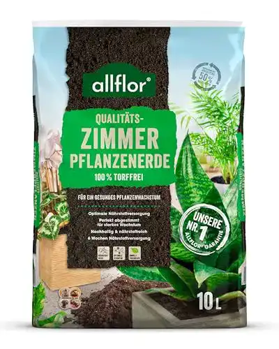 Allflor Zimmerpflanzenerde 10 Liter für gesunde Zimmerpflanzen