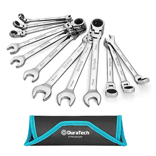 Ringmaulschlüssel Set von DURATECH mit Gelenk-Ratschenschlüsseln