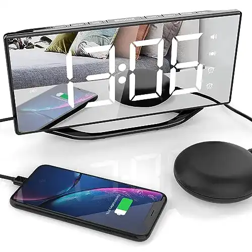 Digitaler Wecker Mesqool mit Bettshaker für schwere Schläfer