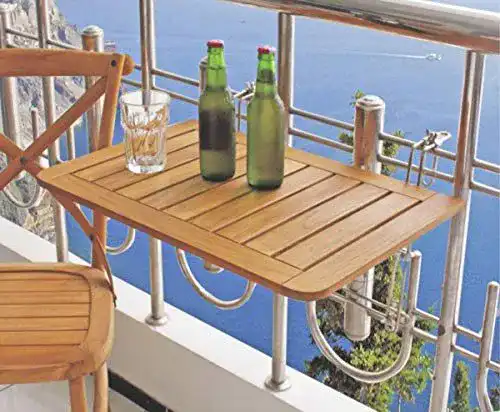 Balkon Hängetisch Dynamic24 Klapptisch aus Teakholz