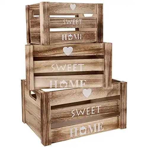 Holzkisten Set Belle Vous – 3er Pack Vintage Kisten aus Holz mit Griffen
