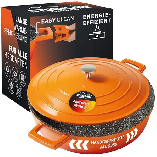 Bräter Stoneline Induktion 28 cm mit Deckel aus Aluguss 4,2 L